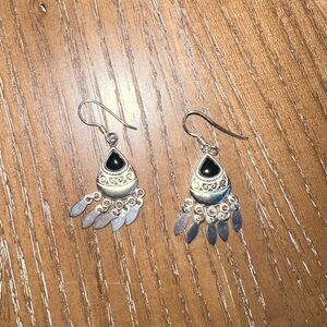 Vintage Silver And Back Earrings